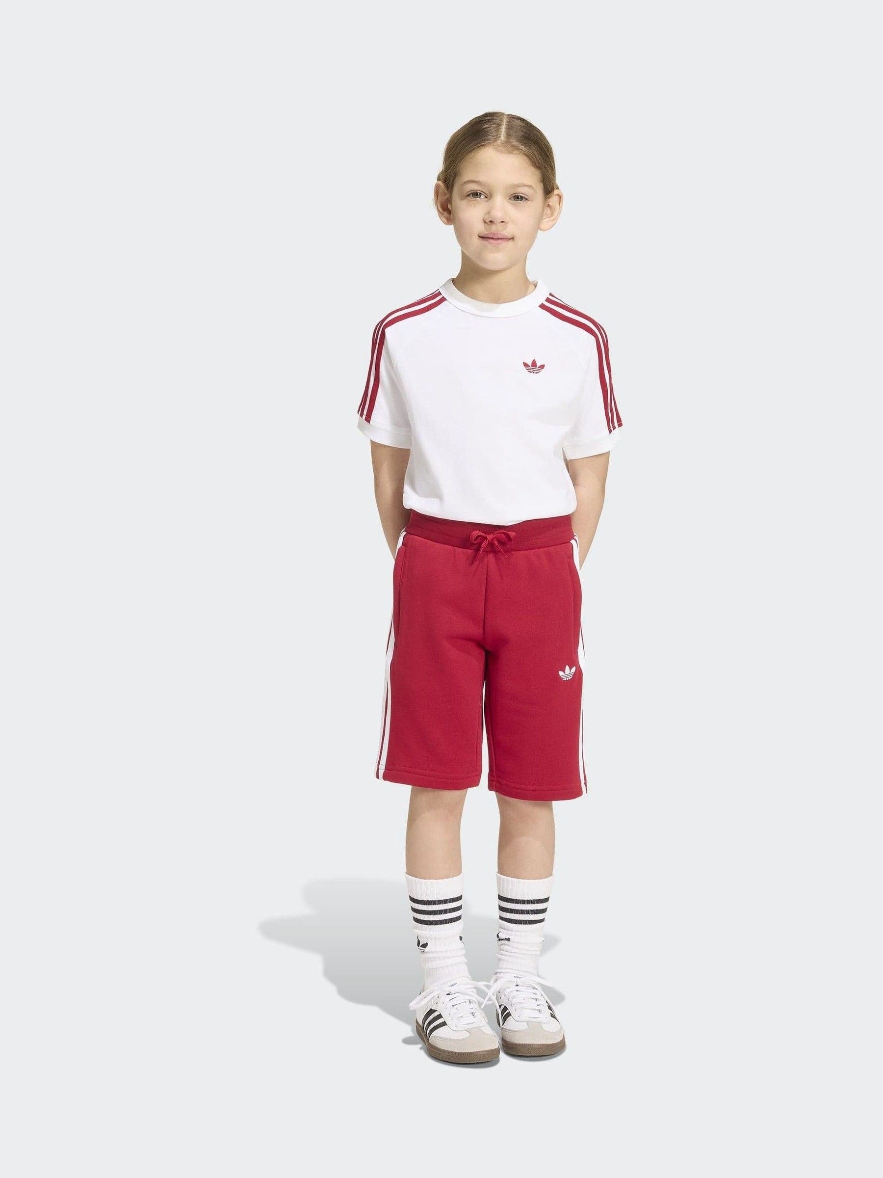 Dsiney Kidz - adidas Originals White 3 Stripe Top & Shorts Set image 2