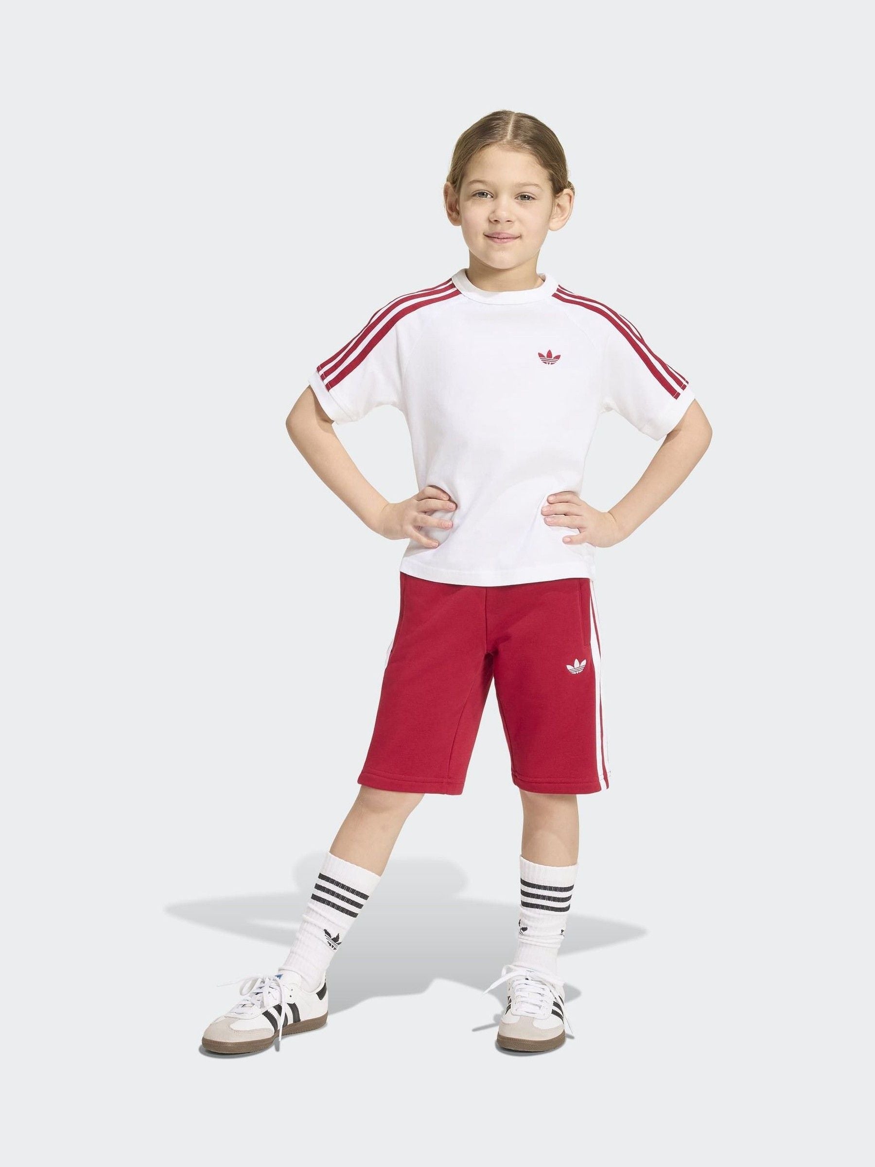 Dsiney Kidz - adidas Originals White 3 Stripe Top & Shorts Set image 4