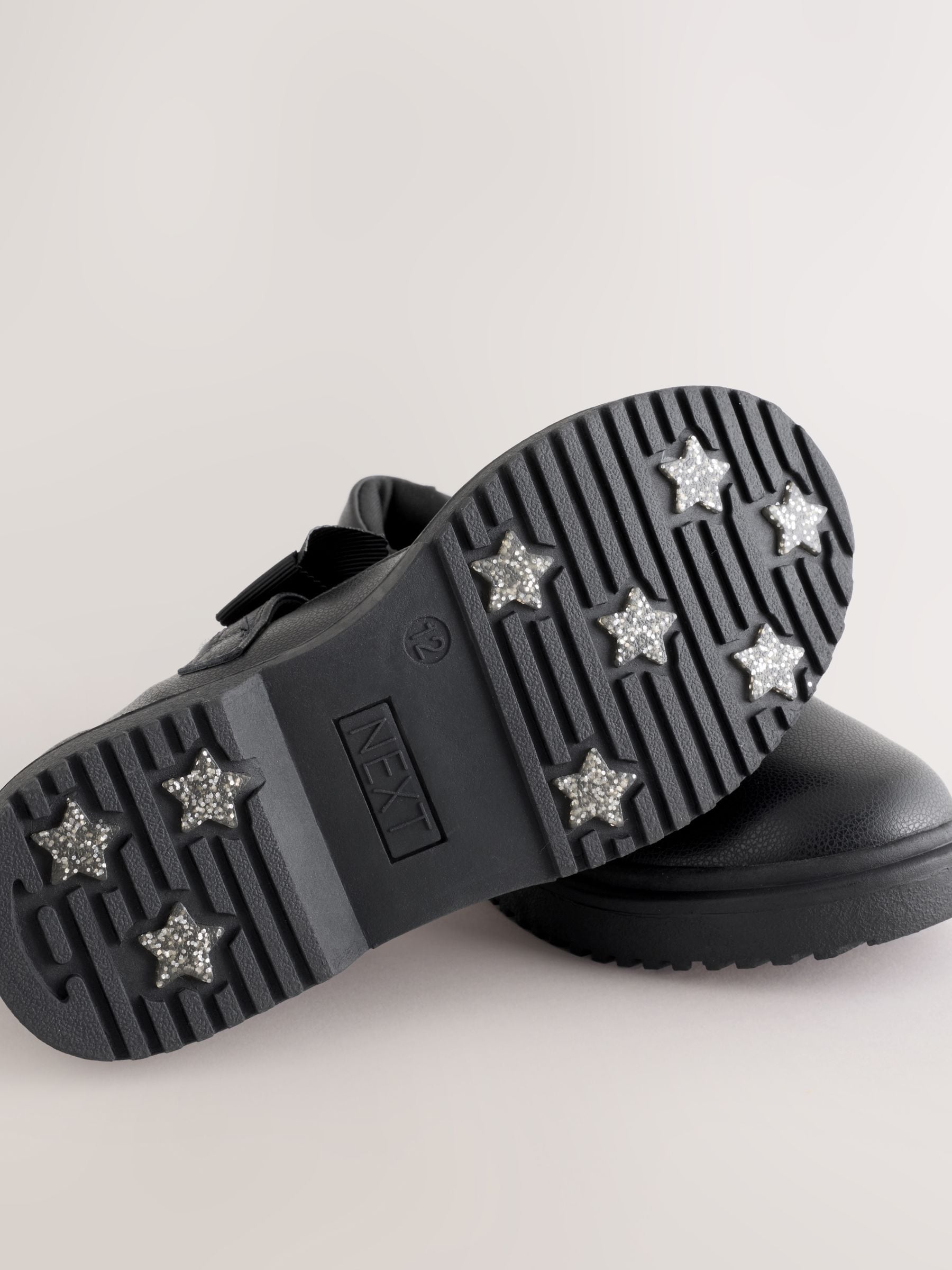 Black Matt Narrow Fit (E) Bow Chunky Mary Jane School Shoes image 5