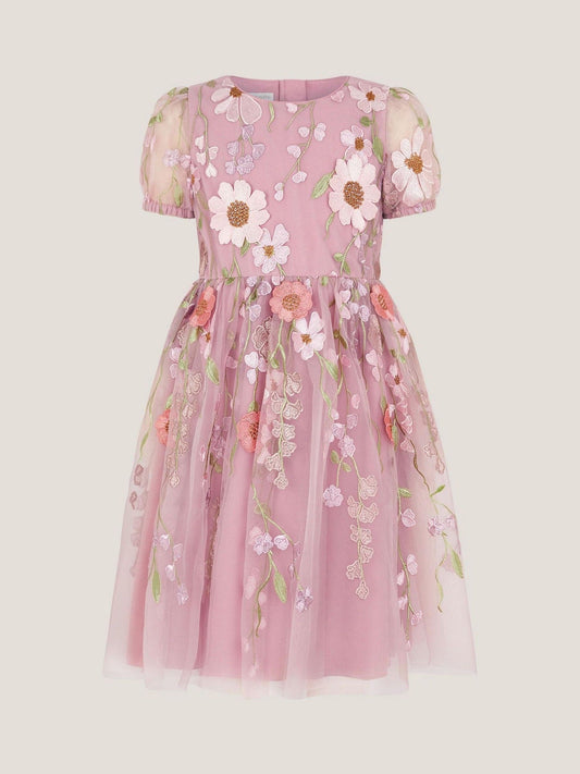 Monsoon Pink Minnie Floral Appliqué Party Dress image 2