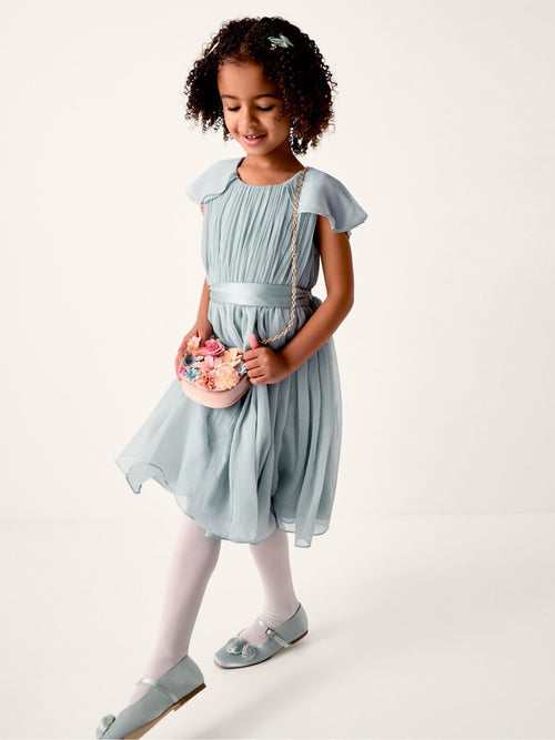 Dsiney Kidz - Monsoon Sage Green Ava Cape Sleeve Chiffon Bridesmaid Dress image 1