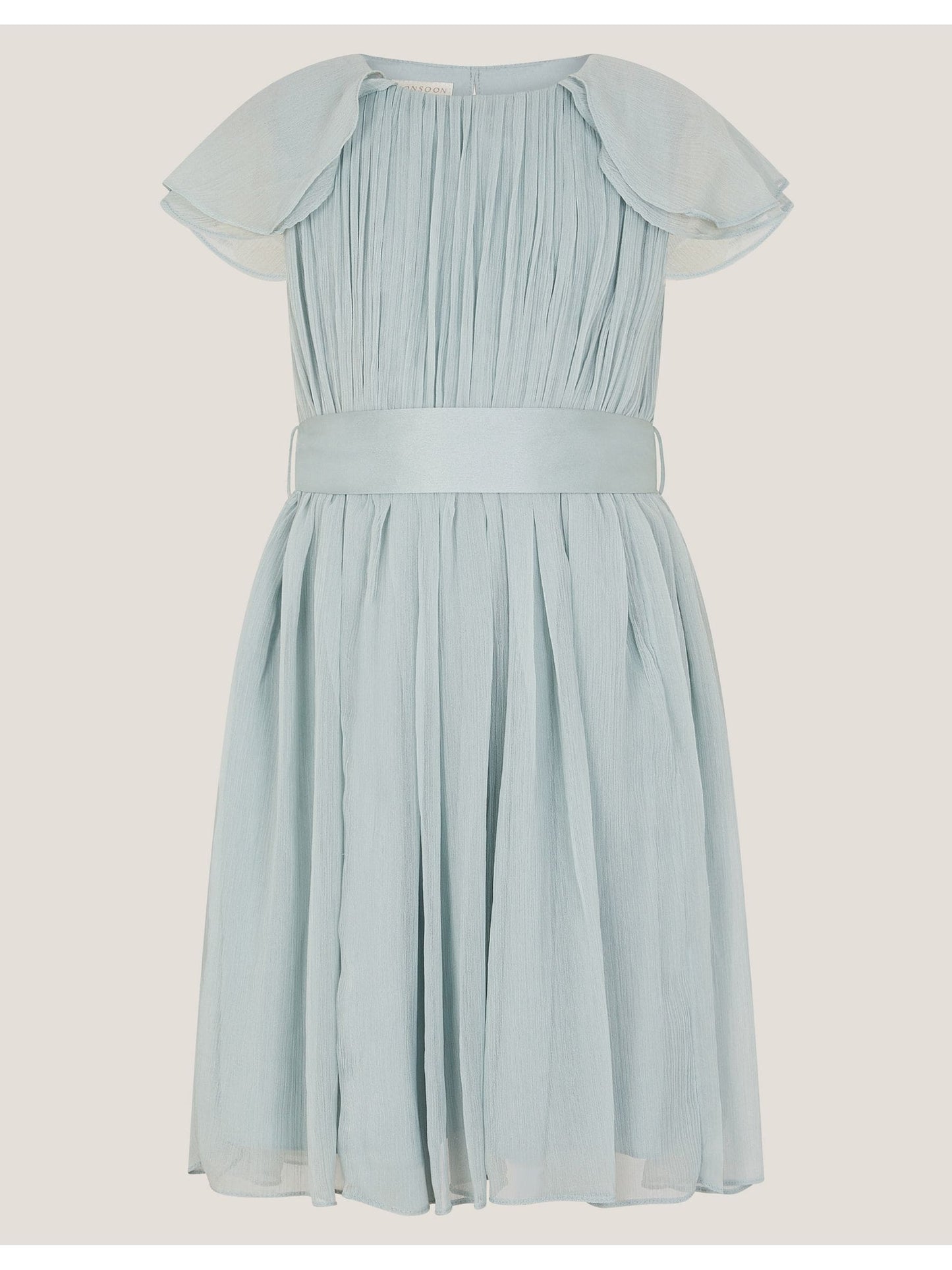Monsoon Sage Green Ava Cape Sleeve Chiffon Bridesmaid Dress image 2