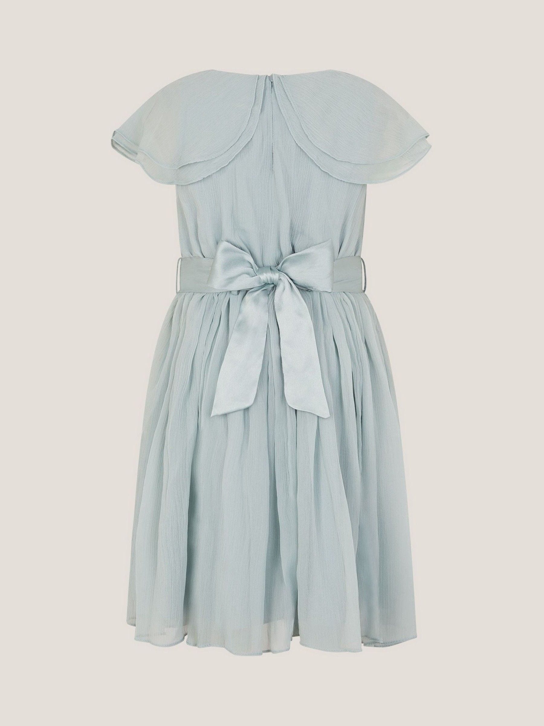 Monsoon Sage Green Ava Cape Sleeve Chiffon Bridesmaid Dress image 3
