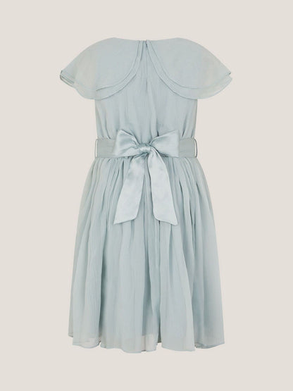 Monsoon Sage Green Ava Cape Sleeve Chiffon Bridesmaid Dress image 3