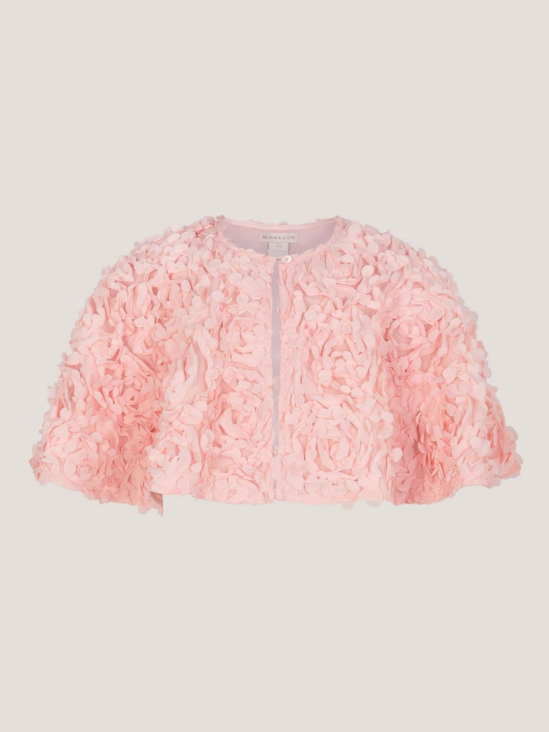 Monsoon Pink Rose Appliqué Cape image 2