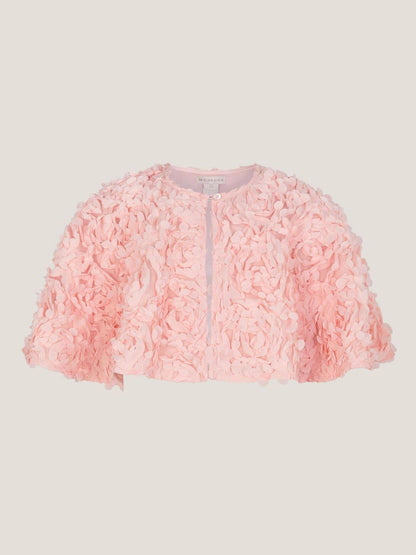 Monsoon Pink Rose Appliqué Cape image 2