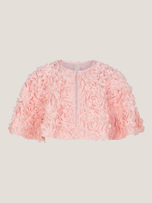 Monsoon Pink Rose Appliqué Cape image 2