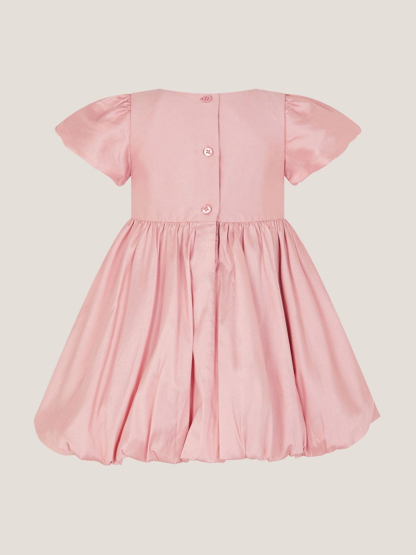 Dsiney Kidz - Monsoon Pink Baby Velvet Bow Bubble Hem Dress image 2