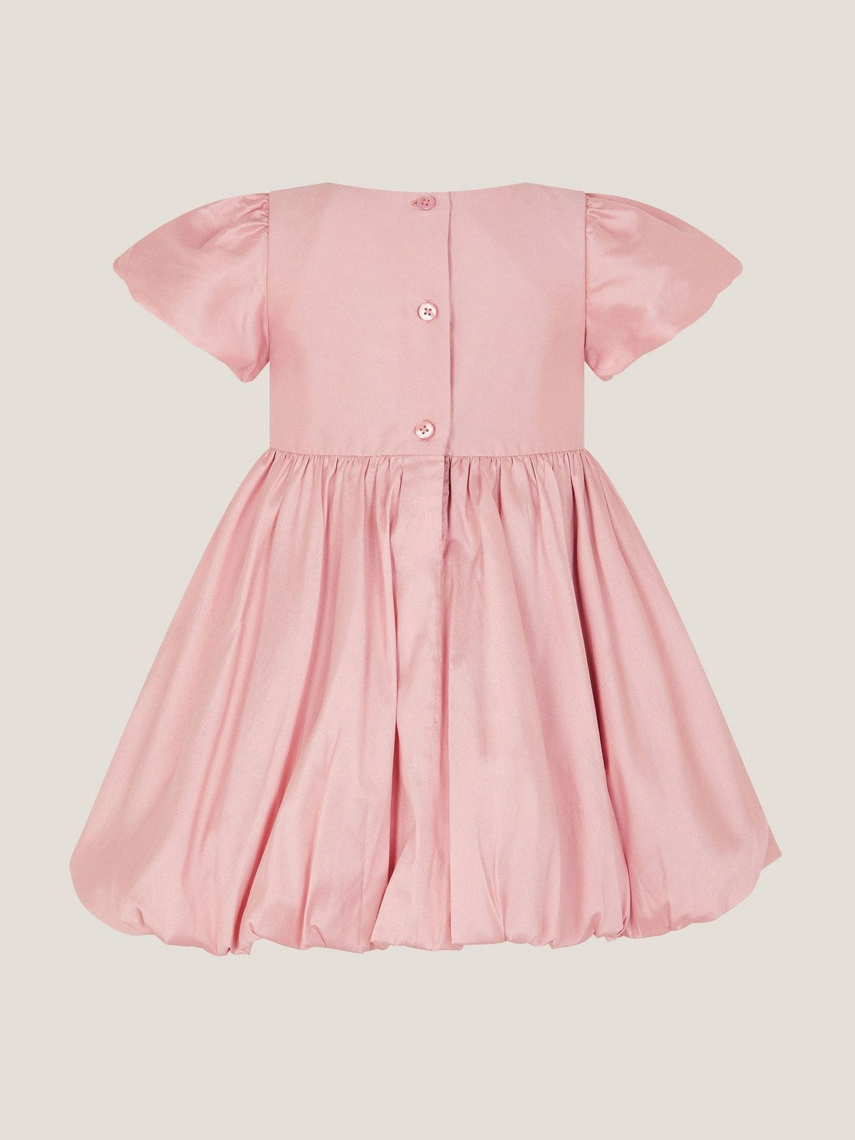 Dsiney Kidz - Monsoon Pink Baby Velvet Bow Bubble Hem Dress image 2