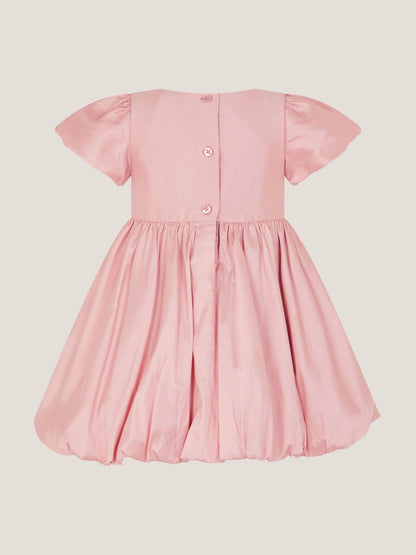 Dsiney Kidz - Monsoon Pink Baby Velvet Bow Bubble Hem Dress image 2