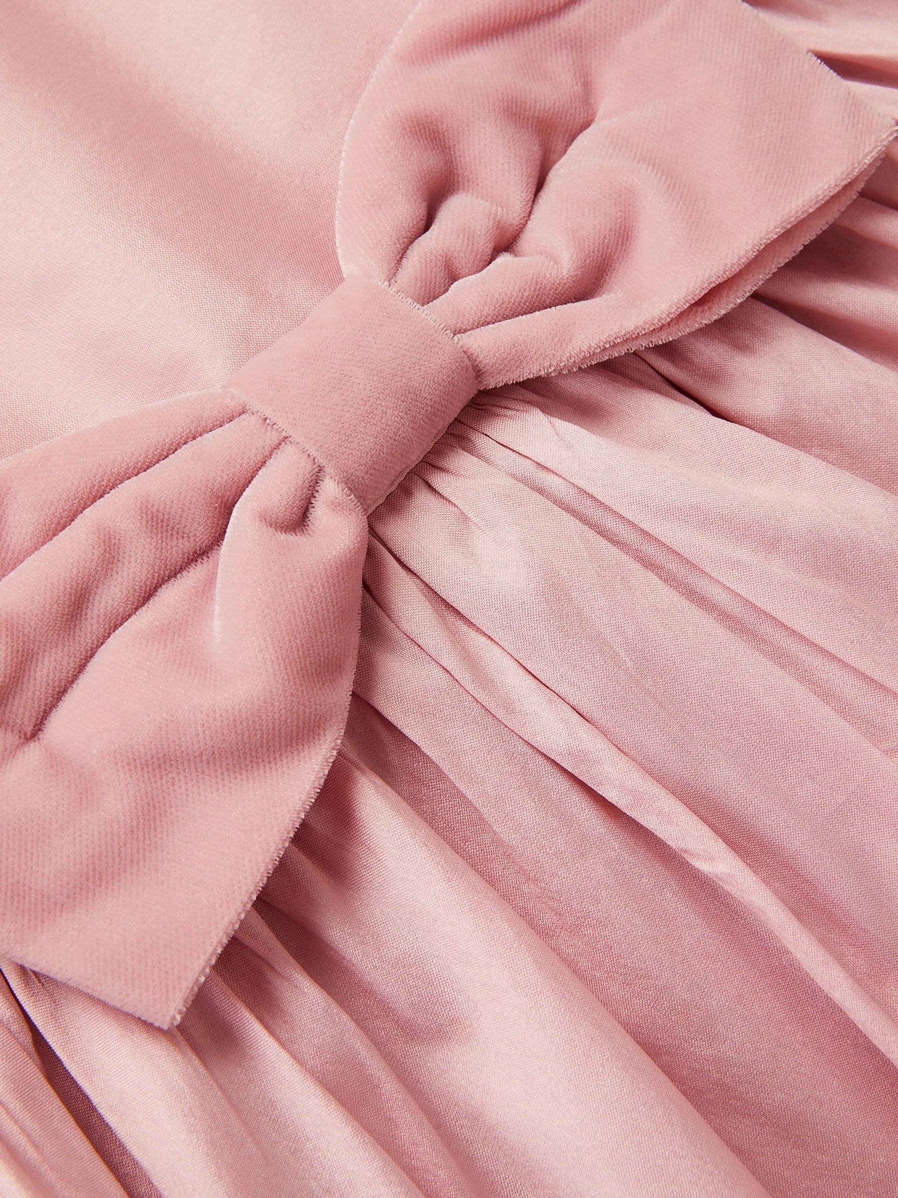 Dsiney Kidz - Monsoon Pink Baby Velvet Bow Bubble Hem Dress image 3
