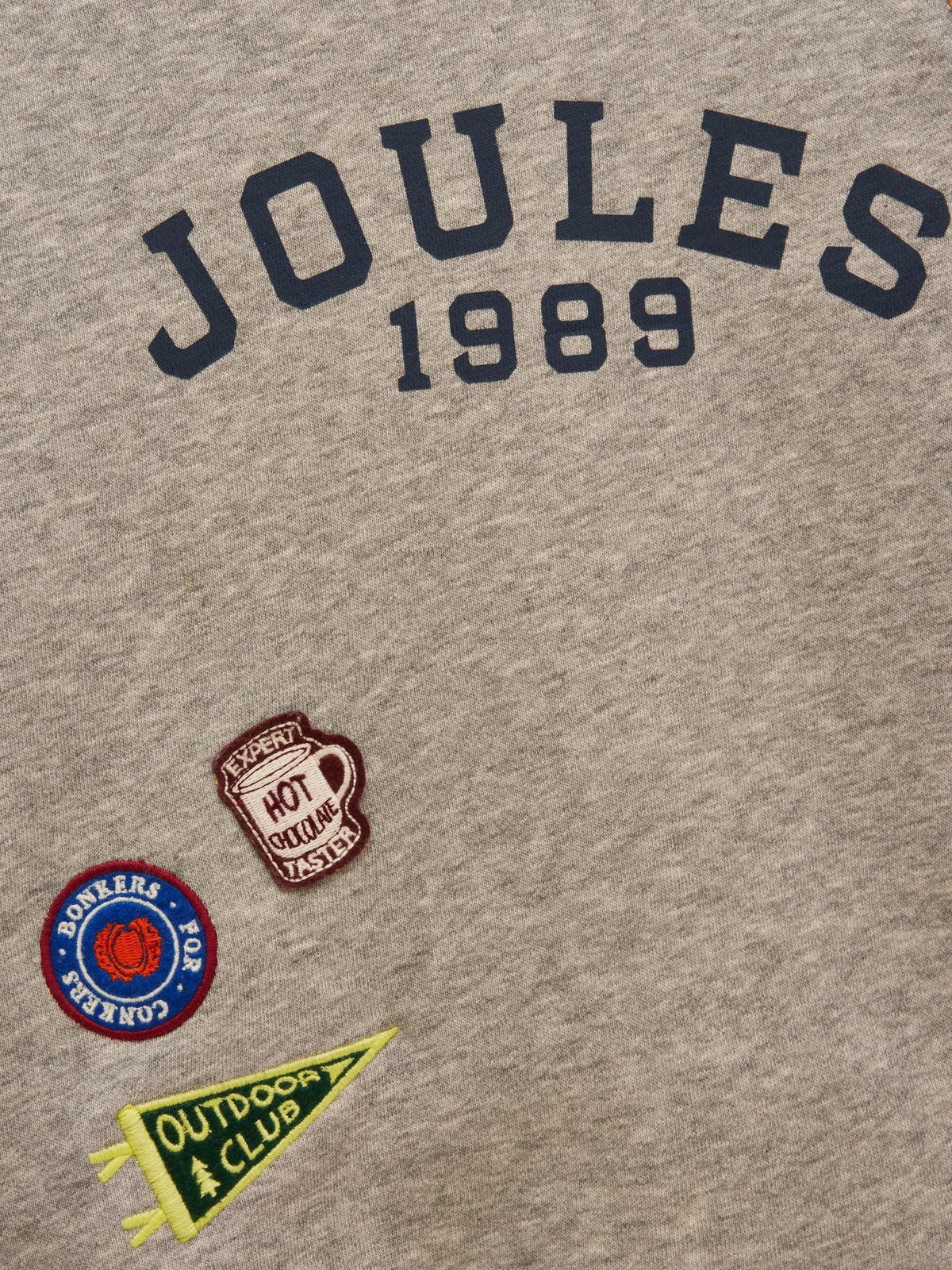 Joules Boys' Jasper Grey Marl Crew Badge Sweatshirt - image 6