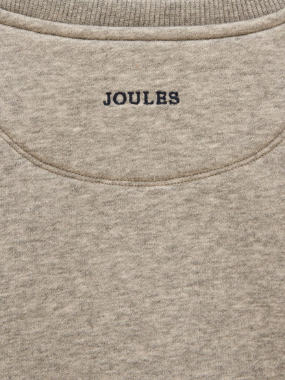 Joules Boys' Jasper Grey Marl Crew Badge Sweatshirt - image 7