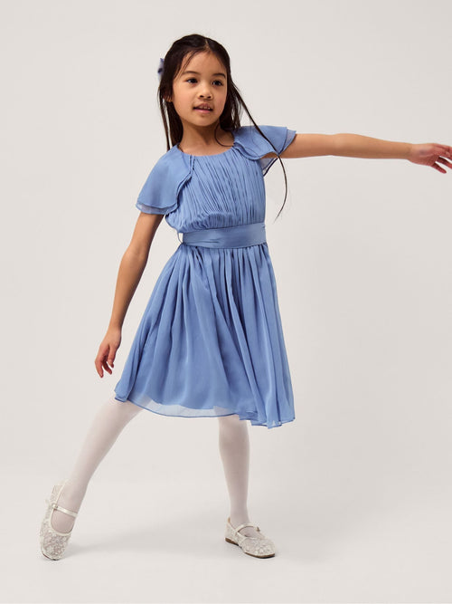 Dsiney Kidz - Monsoon Blue Ava Cape Sleeve Chiffon Bridesmaid Dress image 1