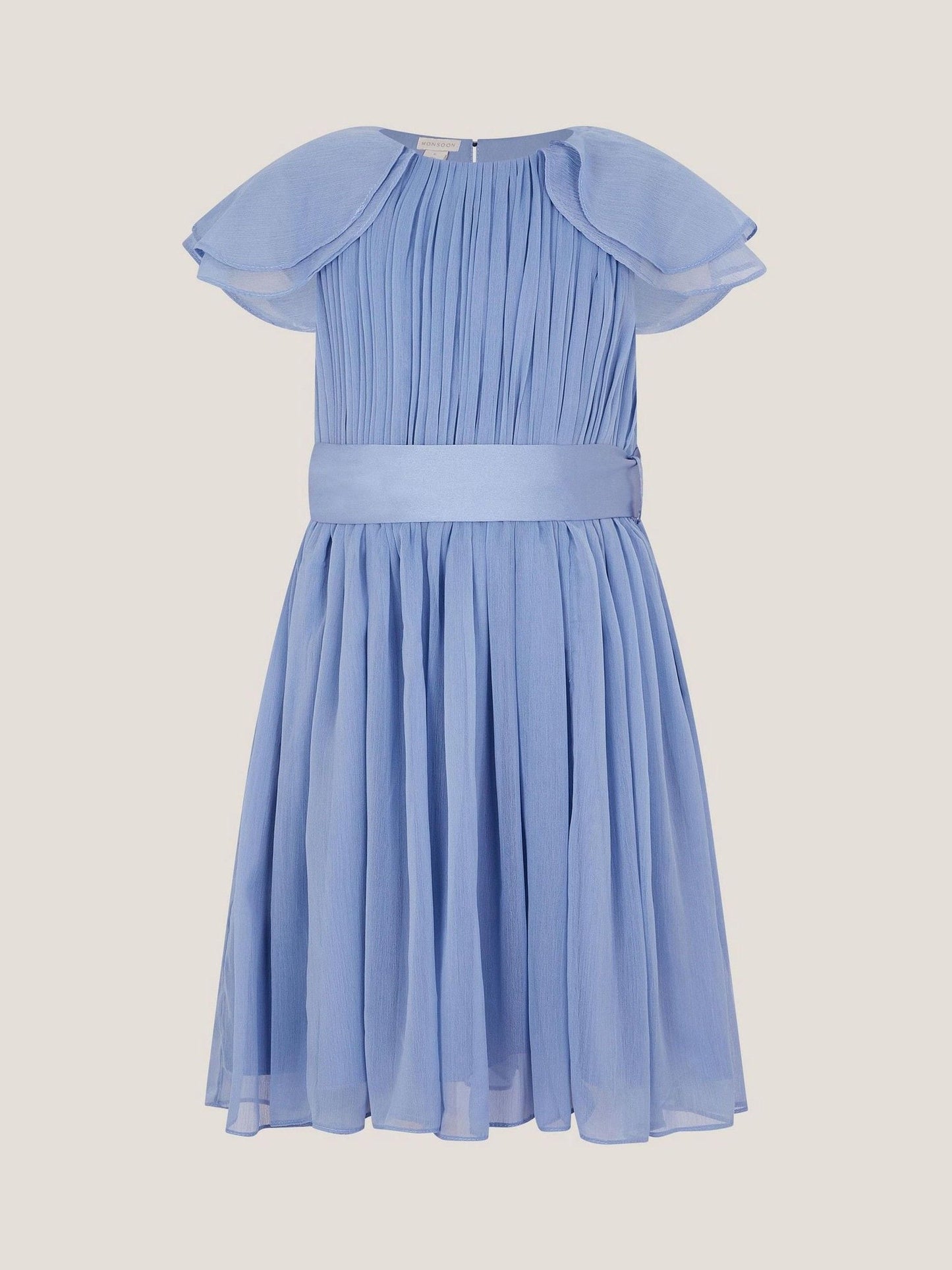 Monsoon Blue Ava Cape Sleeve Chiffon Bridesmaid Dress image 2