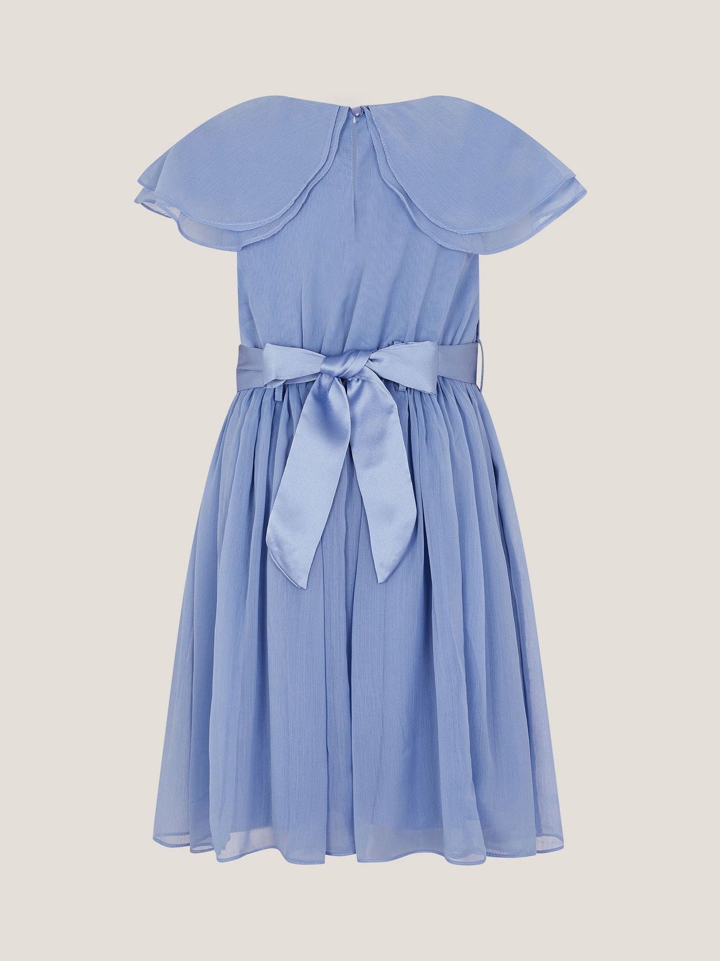 Monsoon Blue Ava Cape Sleeve Chiffon Bridesmaid Dress image 3