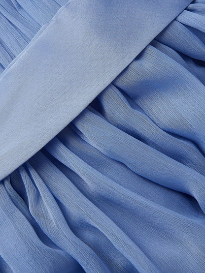 Monsoon Blue Ava Cape Sleeve Chiffon Bridesmaid Dress image 4