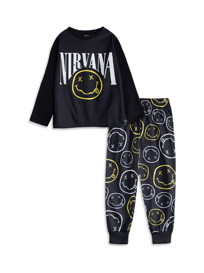 Dsiney Kidz - Vanilla Underground Black Nirvana Logo Long Sleeve Long Leg Pyjamas Set image 1