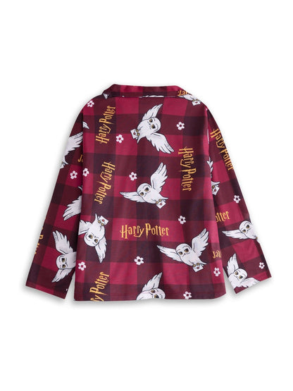 Vanilla Underground Red Harry Potter Button-Up Long Sleeve Leg Pyjamas Set - image 2
