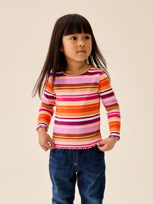 Dsiney Kidz - Purple/Pink Stripe Rib Long Sleeve T-Shirt (3mths-7yrs) image 1