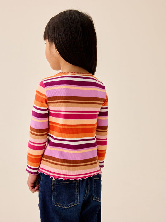 Dsiney Kidz - Purple/Pink Stripe Rib Long Sleeve T-Shirt (3mths-7yrs) image 2
