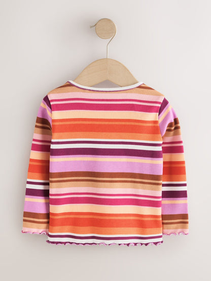 Dsiney Kidz - Purple/Pink Stripe Rib Long Sleeve T-Shirt (3mths-7yrs) image 5