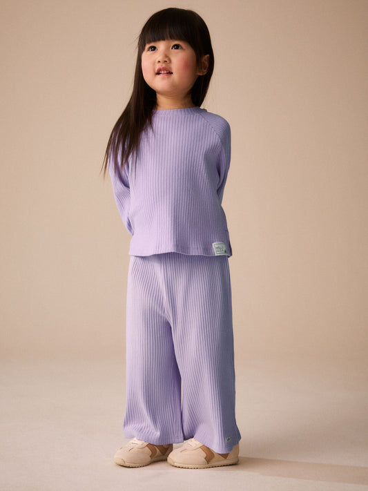 Dsiney Kidz - Lilac Long Sleeve Ribbed Raglan Top (3mths-7yrs) image 2