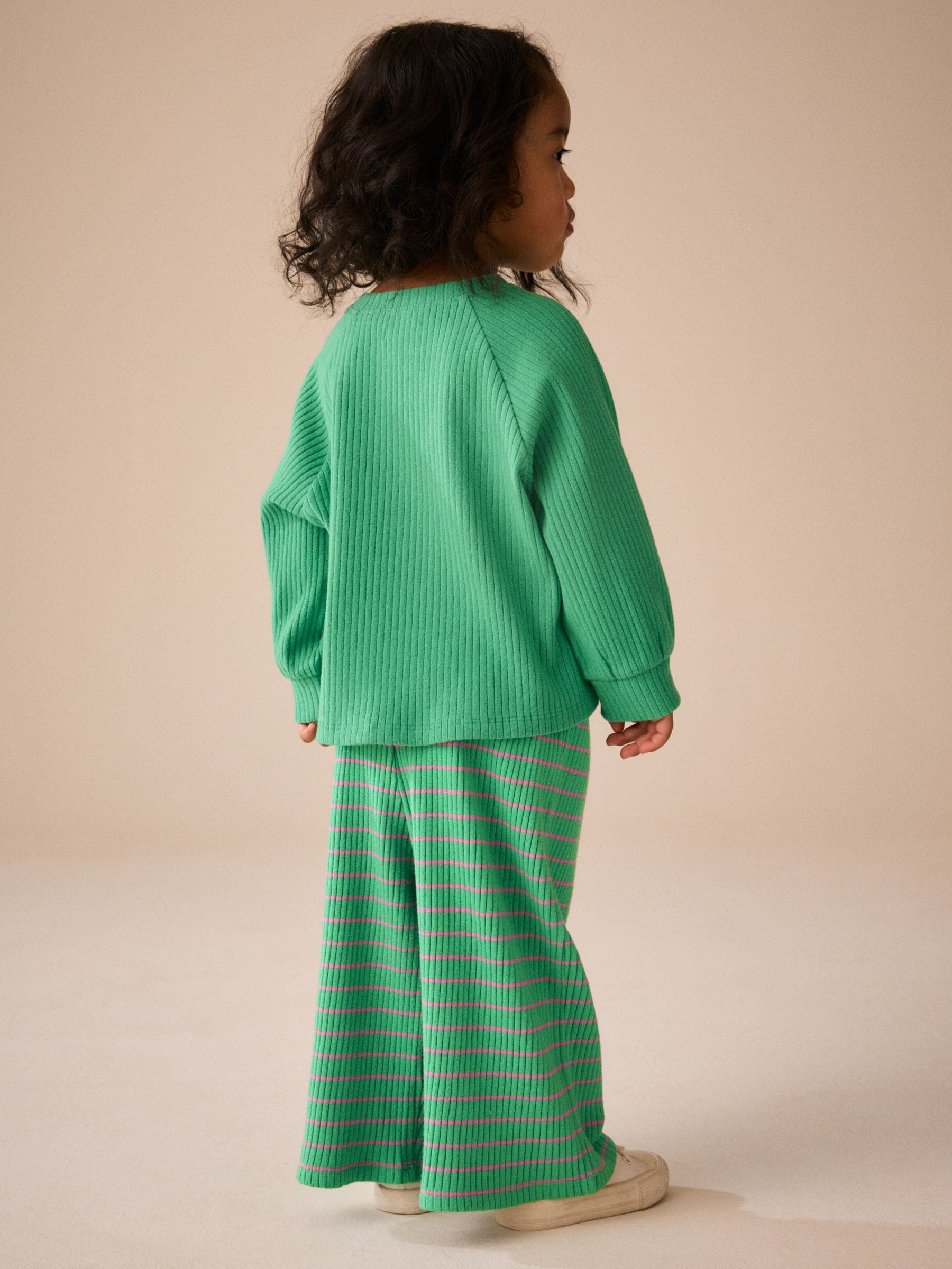 Dsiney Kidz - Green Long Sleeve Ribbed Raglan Top (3mths-7yrs) image 3