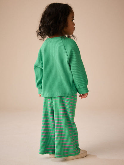 Dsiney Kidz - Green Long Sleeve Ribbed Raglan Top (3mths-7yrs) image 3