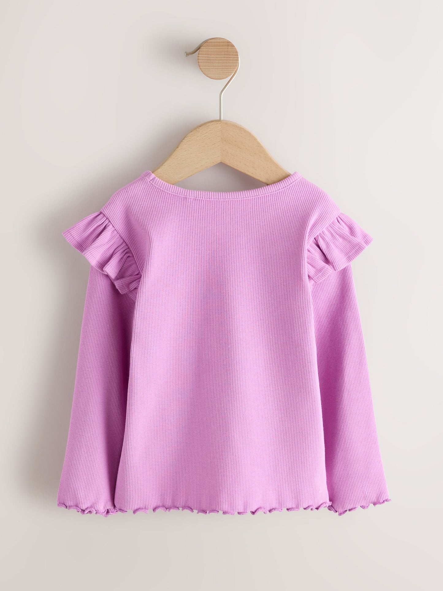 Dsiney Kidz - Lilac Purple Ribbed Long Sleeve Frill T-Shirt (3mths-7yrs) image 5