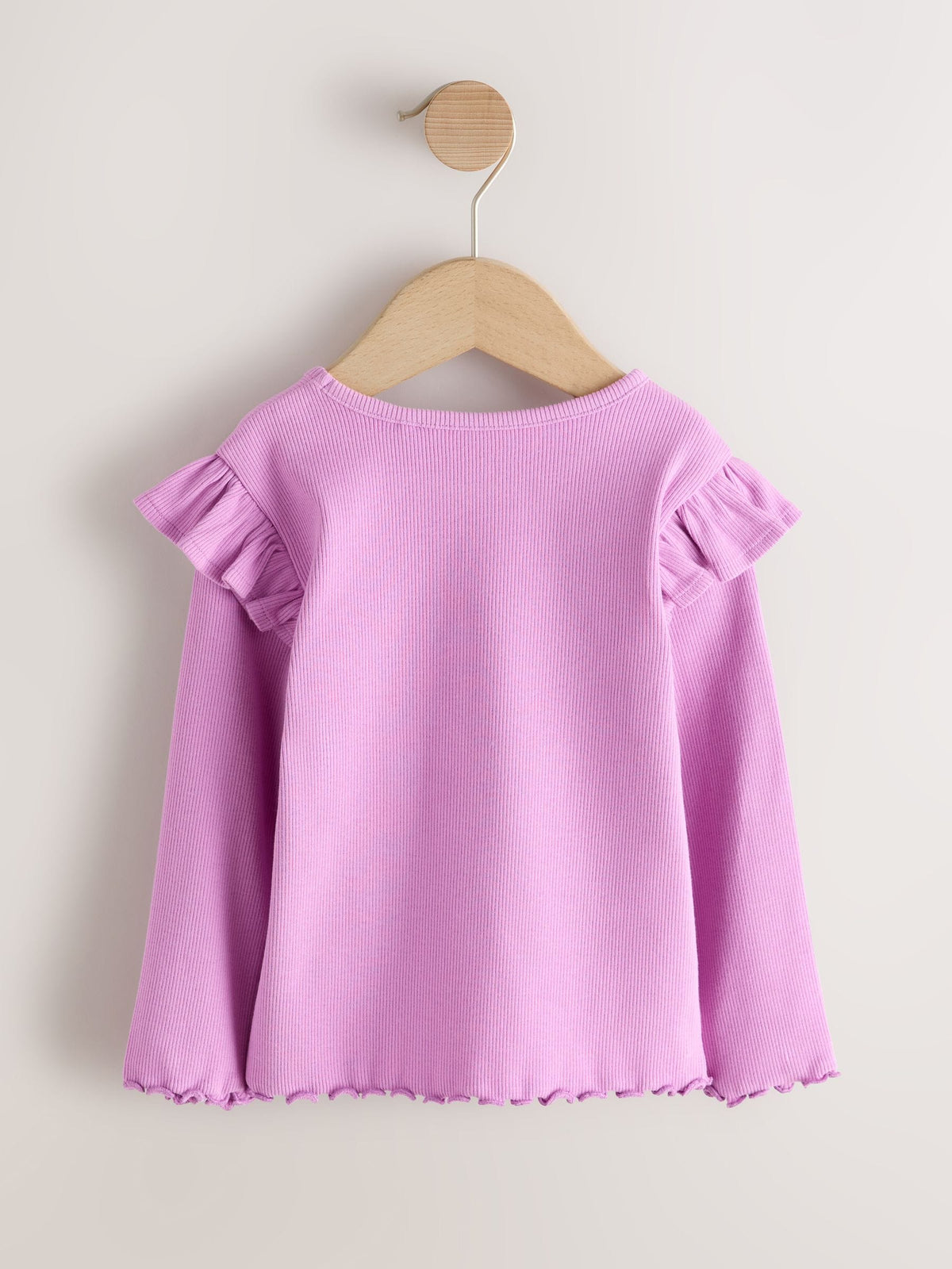 Dsiney Kidz - Lilac Purple Ribbed Long Sleeve Frill T-Shirt (3mths-7yrs) image 5