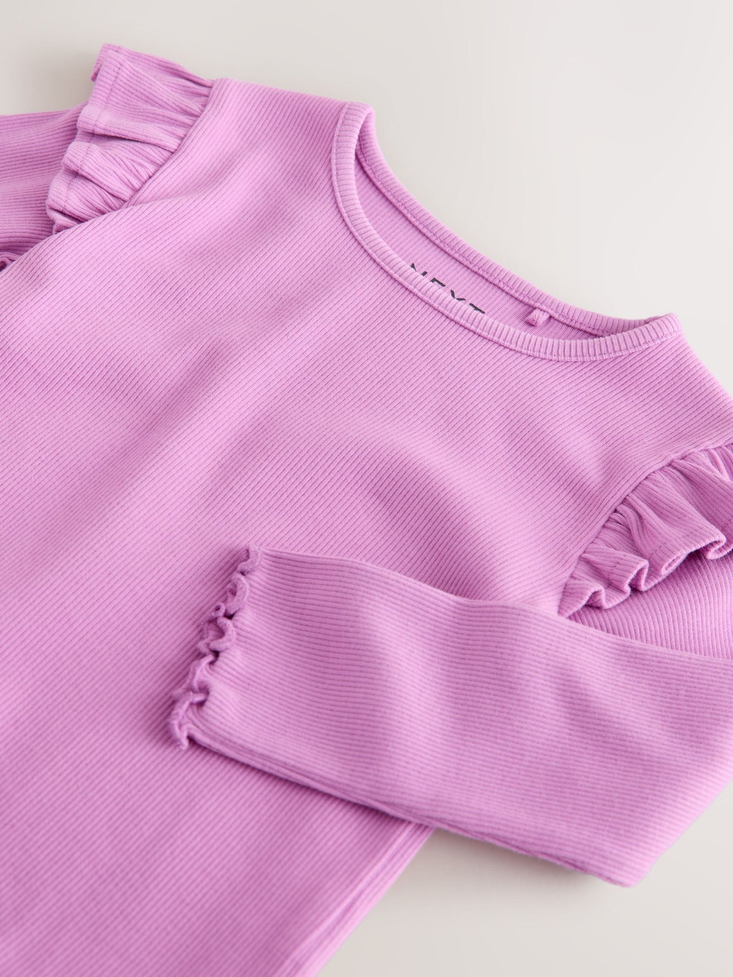 Dsiney Kidz - Lilac Purple Ribbed Long Sleeve Frill T-Shirt (3mths-7yrs) image 6