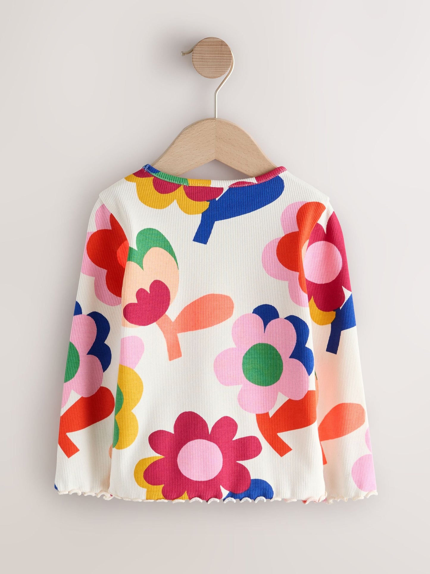 Dsiney Kidz - Pink Rainbow Flower Rib Long Sleeve T-Shirt (3mths-7yrs) image 5