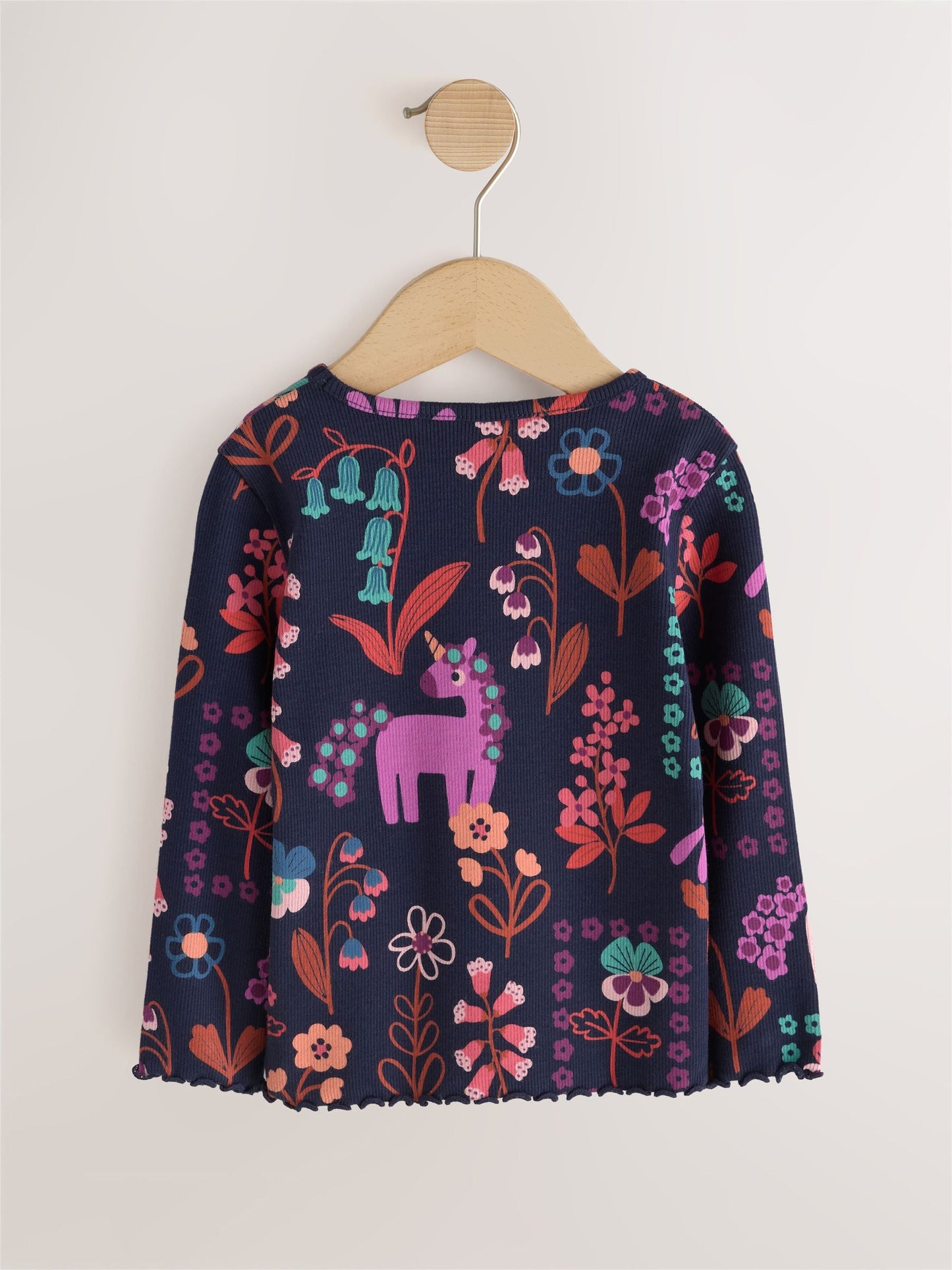 Dsiney Kidz - Navy Unicorn Rib Long Sleeve T-Shirt (3mths-7yrs) image 5