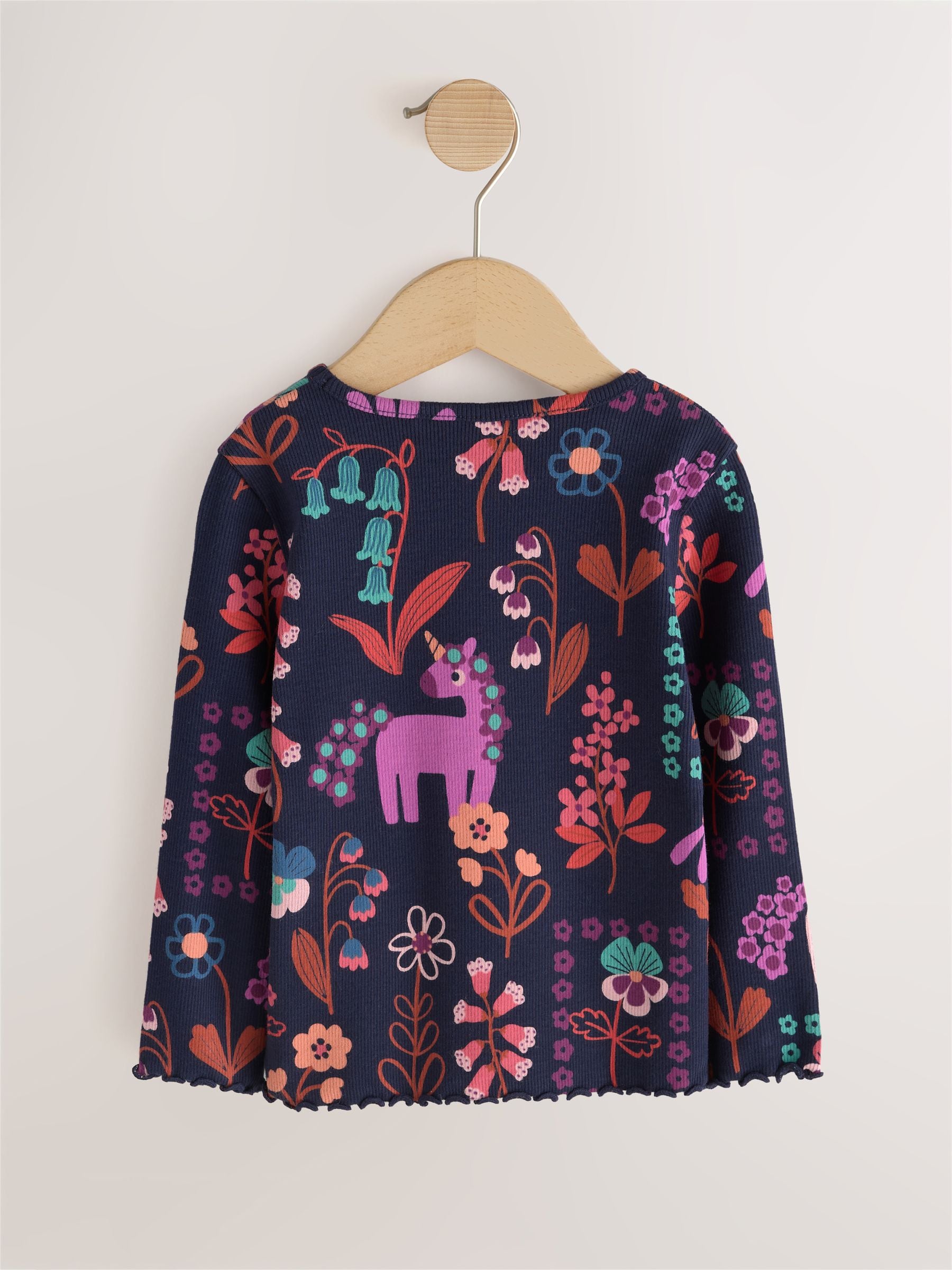 Dsiney Kidz - Navy Unicorn Rib Long Sleeve T-Shirt (3mths-7yrs) image 5