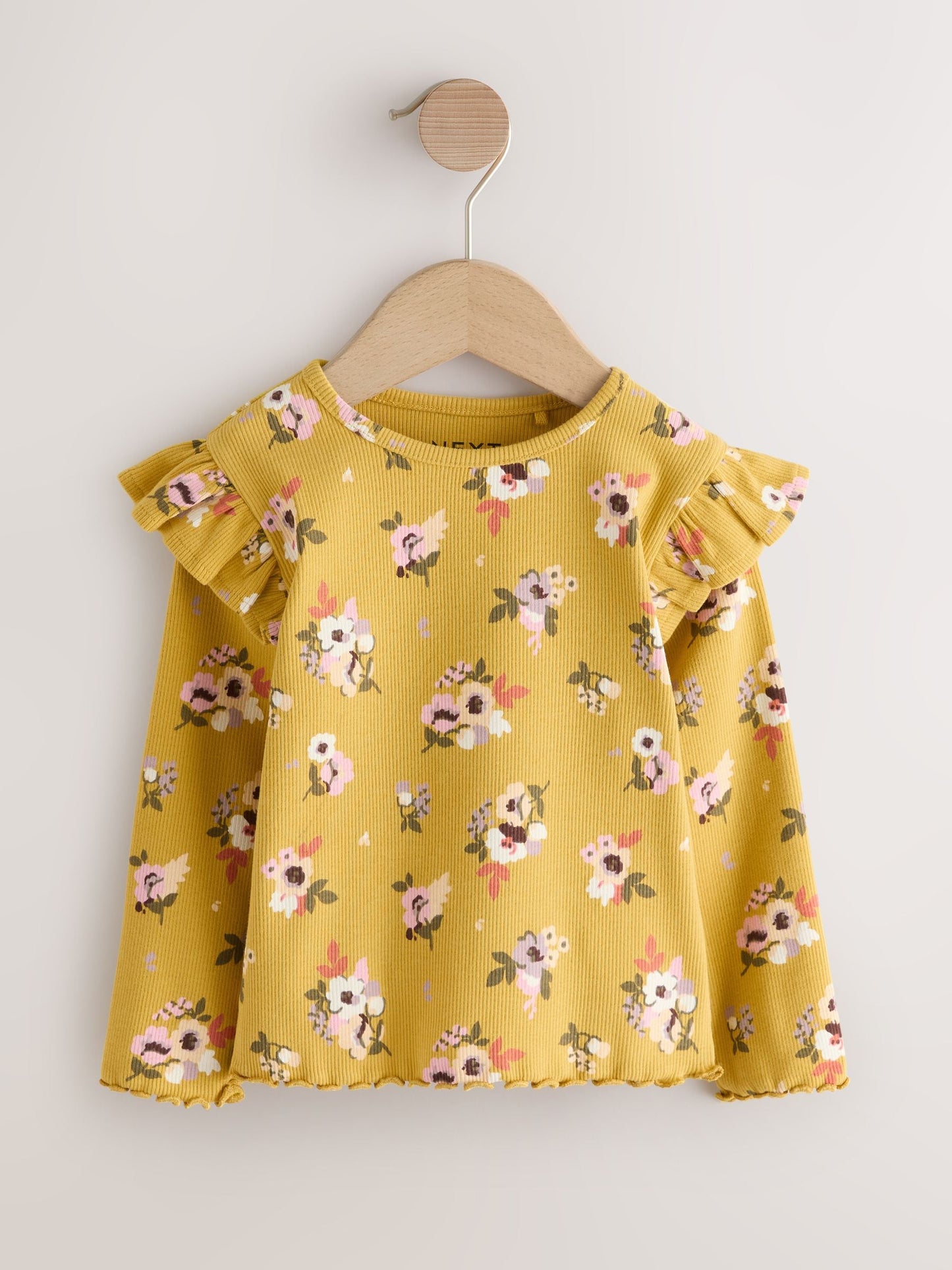 Dsiney Kidz - Green Pink Floral Rib Long Sleeve T-Shirt (3mths-7yrs) image 4
