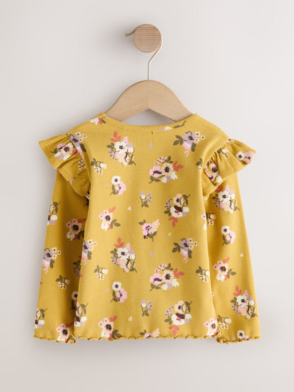 Dsiney Kidz - Green Pink Floral Rib Long Sleeve T-Shirt (3mths-7yrs) image 5