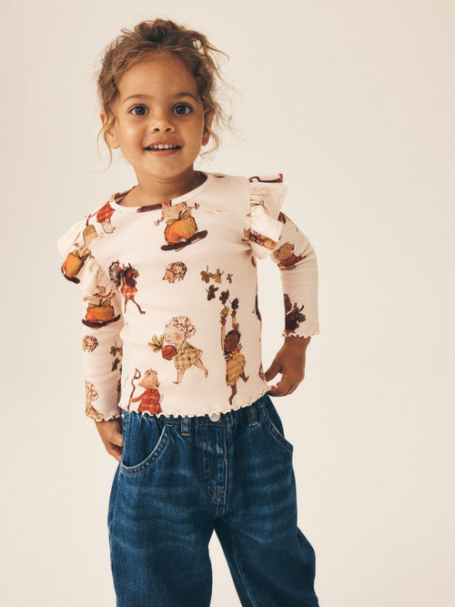 Dsiney Kidz - Cream Autumn Girls Rib Long Sleeve T-Shirt (3mths-7yrs) image 1