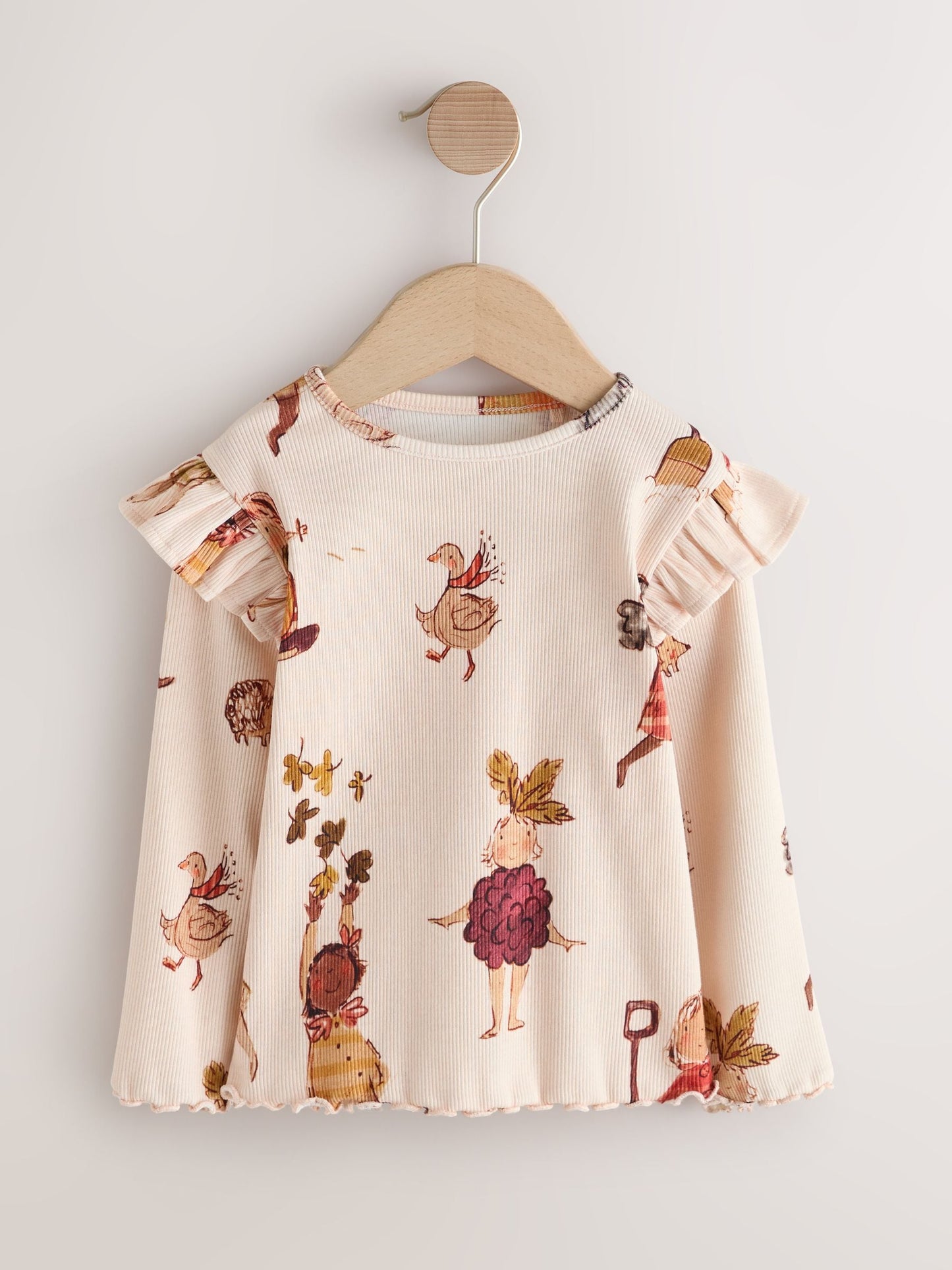 Dsiney Kidz - Cream Autumn Girls Rib Long Sleeve T-Shirt (3mths-7yrs) image 5