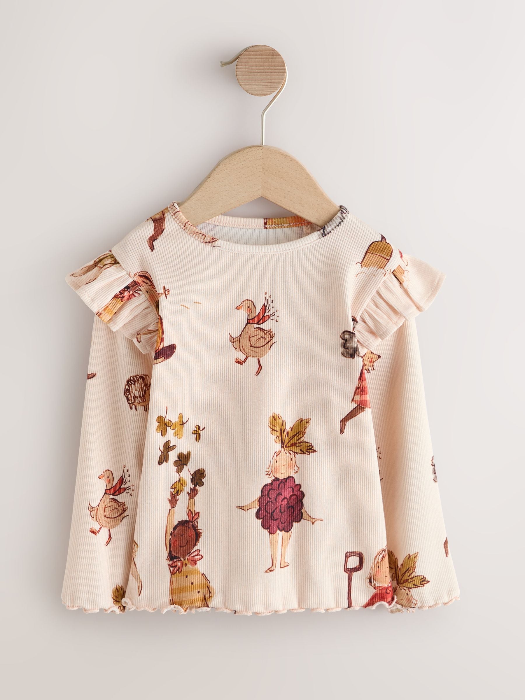 Dsiney Kidz - Cream Autumn Girls Rib Long Sleeve T-Shirt (3mths-7yrs) image 5