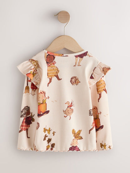 Dsiney Kidz - Cream Autumn Girls Rib Long Sleeve T-Shirt (3mths-7yrs) image 6