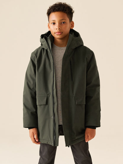 Dsiney Kidz - Khaki Green Waterproof Parka Coat (3-17yrs) image 1
