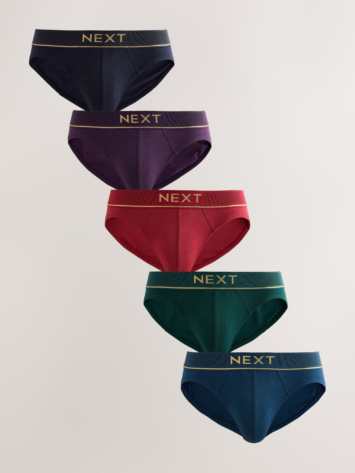 Dsiney Kidz - Red/Navy Gold Waistbands 5 Pack Cotton Rich Briefs image 1