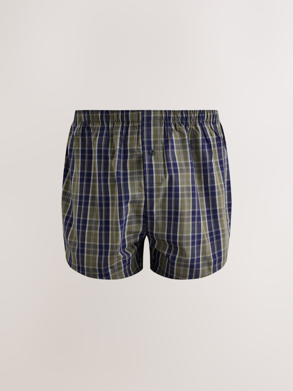 Dsiney Kidz - Navy/Green Check 8 pack Woven Pure Cotton Rich Boxers image 2