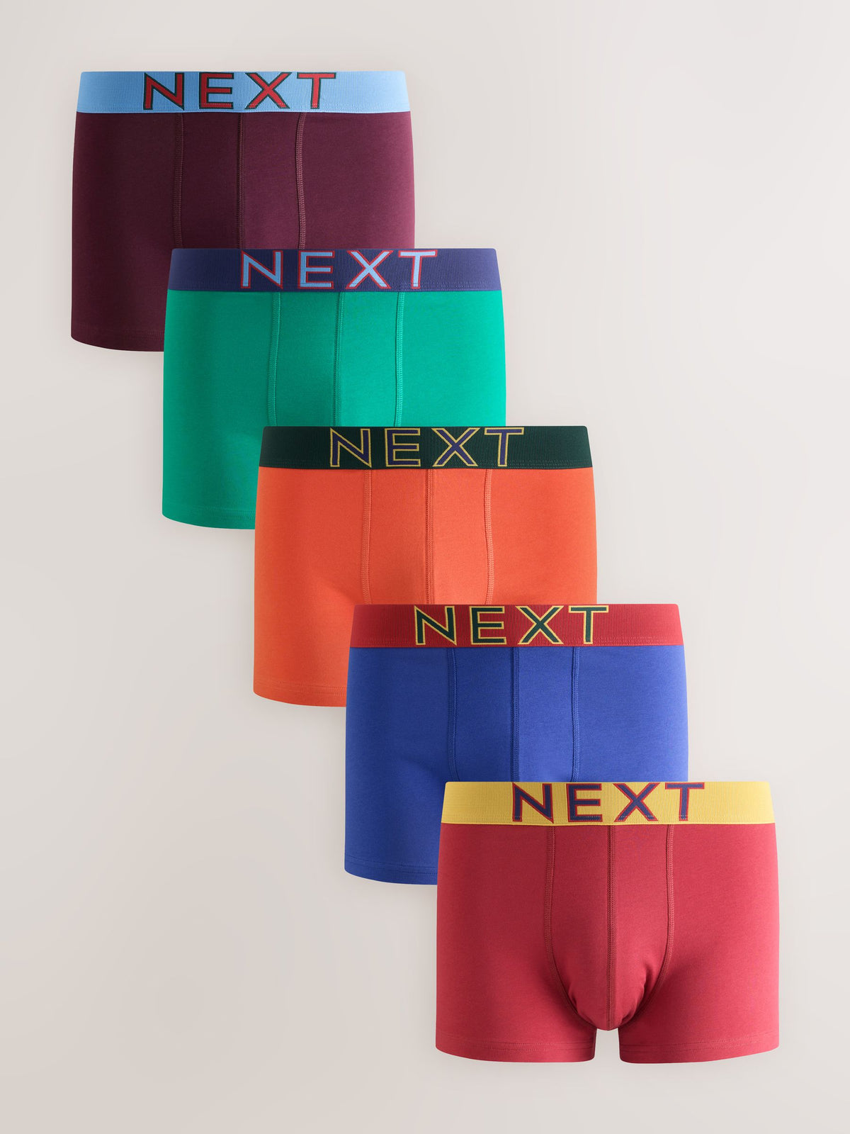 Dsiney Kidz - Green/Orange Hipster Cotton Rich Trunks 5 Pack image 1