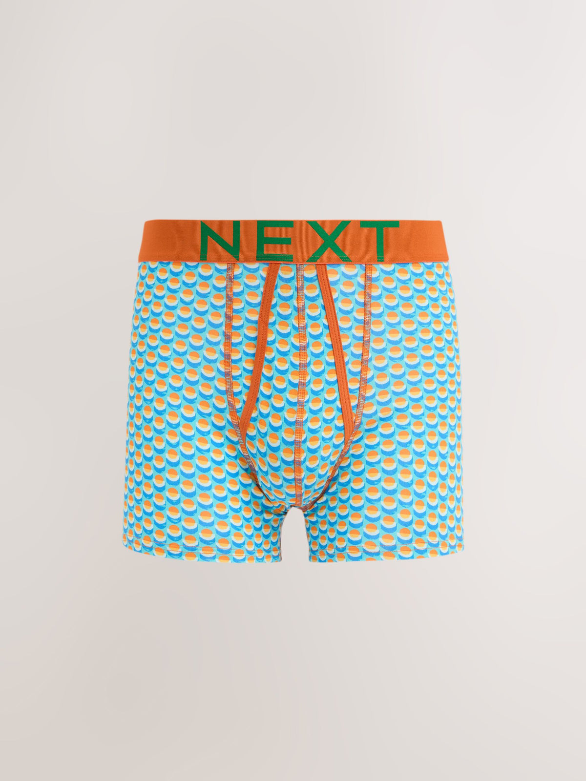 Dsiney Kidz - Blue/Orange Geo Print A-Front Cotton Rich Boxers 5 Pack image 3