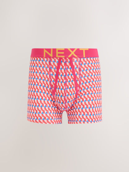 Dsiney Kidz - Blue/Orange Geo Print A-Front Cotton Rich Boxers 5 Pack image 4