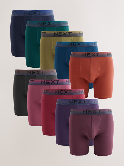 Dsiney Kidz - Purple/Green 10 pack Sports Longer Leg Length Cotton Rich Boxers image 1