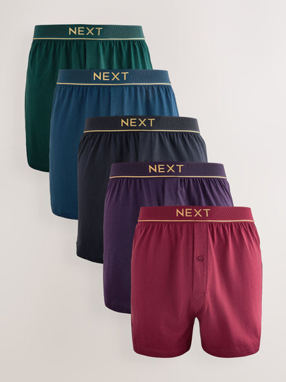Dsiney Kidz - Red/Navy Gold Waistbands 5 Pack Loose Cotton Rich Boxers image 1