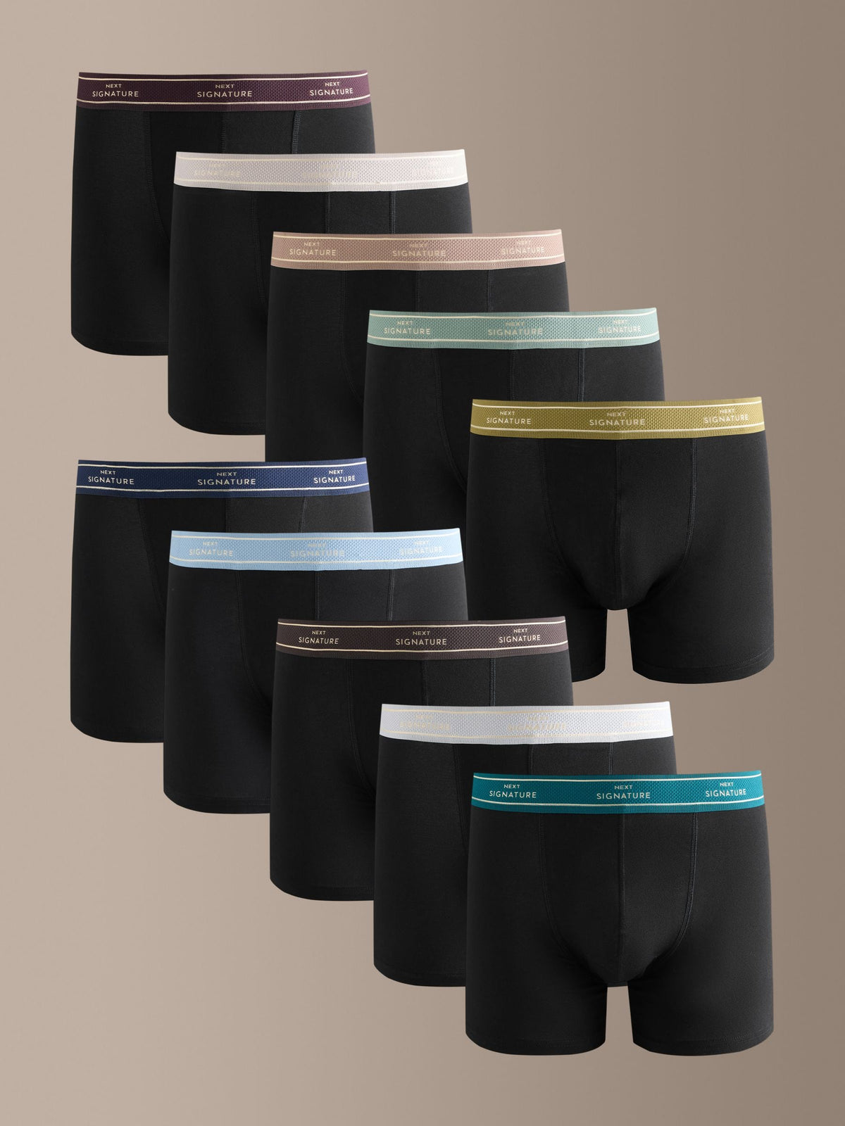 Dsiney Kidz - Black Gold Text Waistbands 10 pack Signature Cotton Rich Trunks image 1